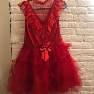 Red Lydia Deetz Wedding Dress Costume
